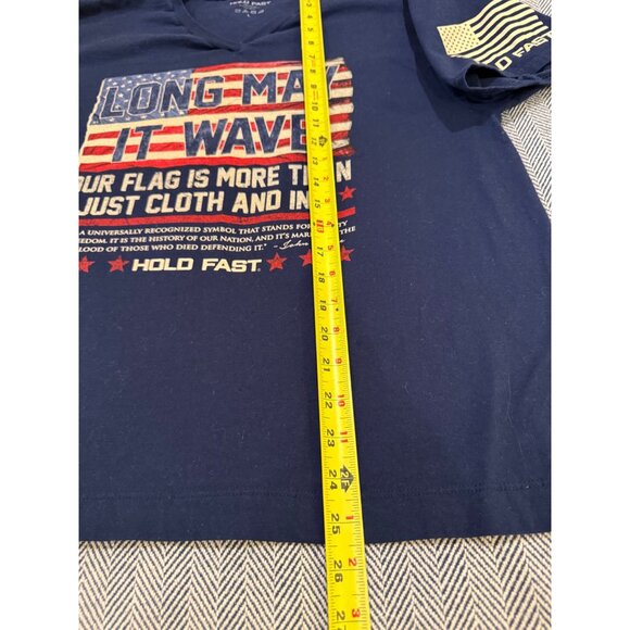 Hold Fast Patriotic "Long May It Wave" Navy Tee - Large - Picture 5 of 7